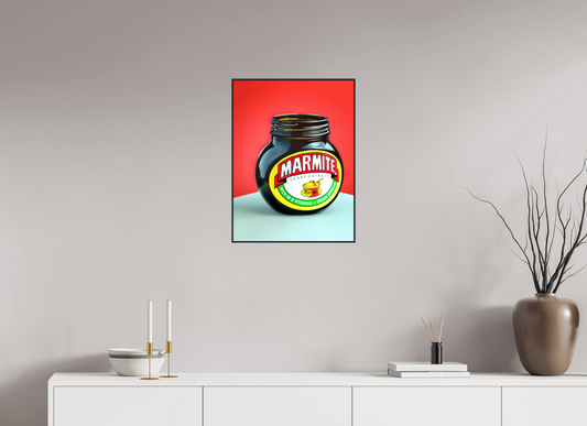 45 x 60 cm, 25mm Aluminium ArtBox Acrylic 2mm gloss glass Marmite