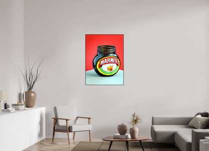 75 x 100 cm, 25mm Aluminium ArtBox Acrylic 2mm gloss glass Marmite