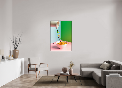 90 x 130 cm, 25mm Aluminium ArtBox Acrylic 2mm gloss glass Taste the rainbow