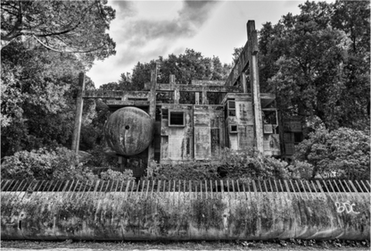 Main image Casa Sperimentale, Casa Sperimentale acrylic print, Giuseppe Perugini modular brutalist house, interlocking concrete cubes in Fregene Lazio, fine art Italian architecture photography, minimalist modern wall art