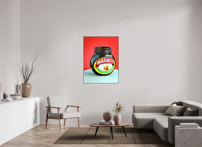 90 x 120 cm, 25mm Aluminium ArtBox Acrylic 2mm gloss glass Marmite