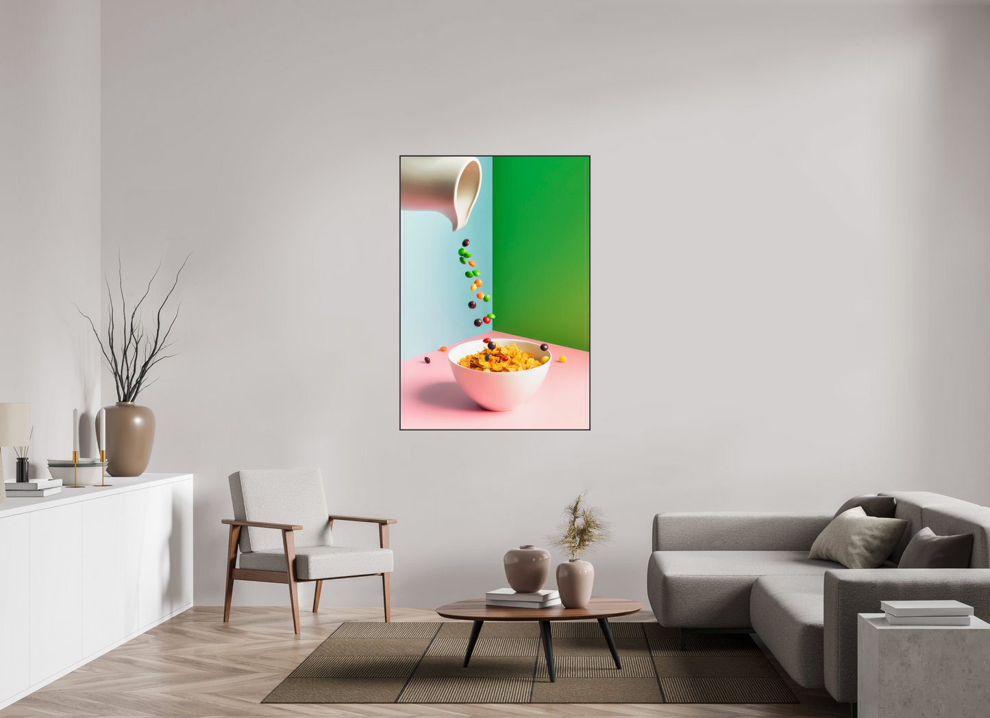 100 x 144.5 cm, 25mm Aluminium ArtBox Acrylic 2mm gloss glass Taste the rainbow